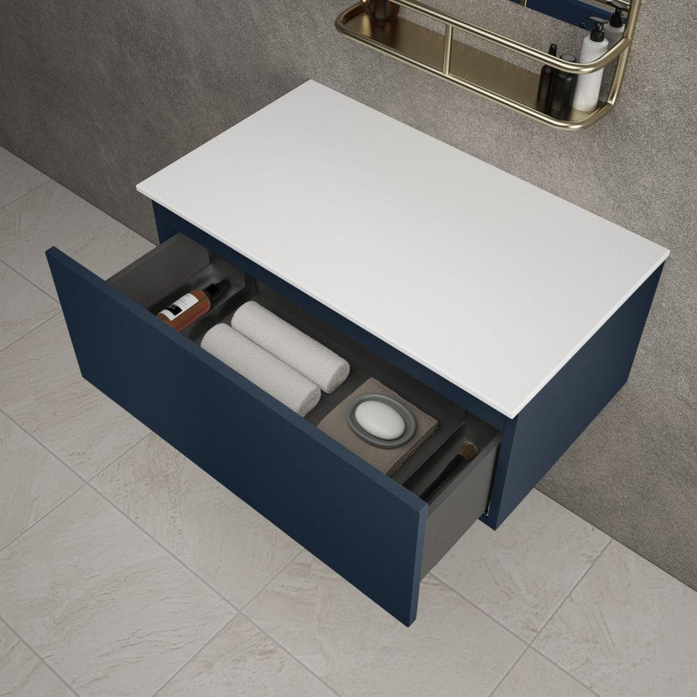 Raffinata Single Drawer Countertop Vanity Unit - Matt Indigo 800mm
