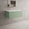 Raffinata Single Drawer Countertop Vanity Unit - Matt Light Green 800mm image