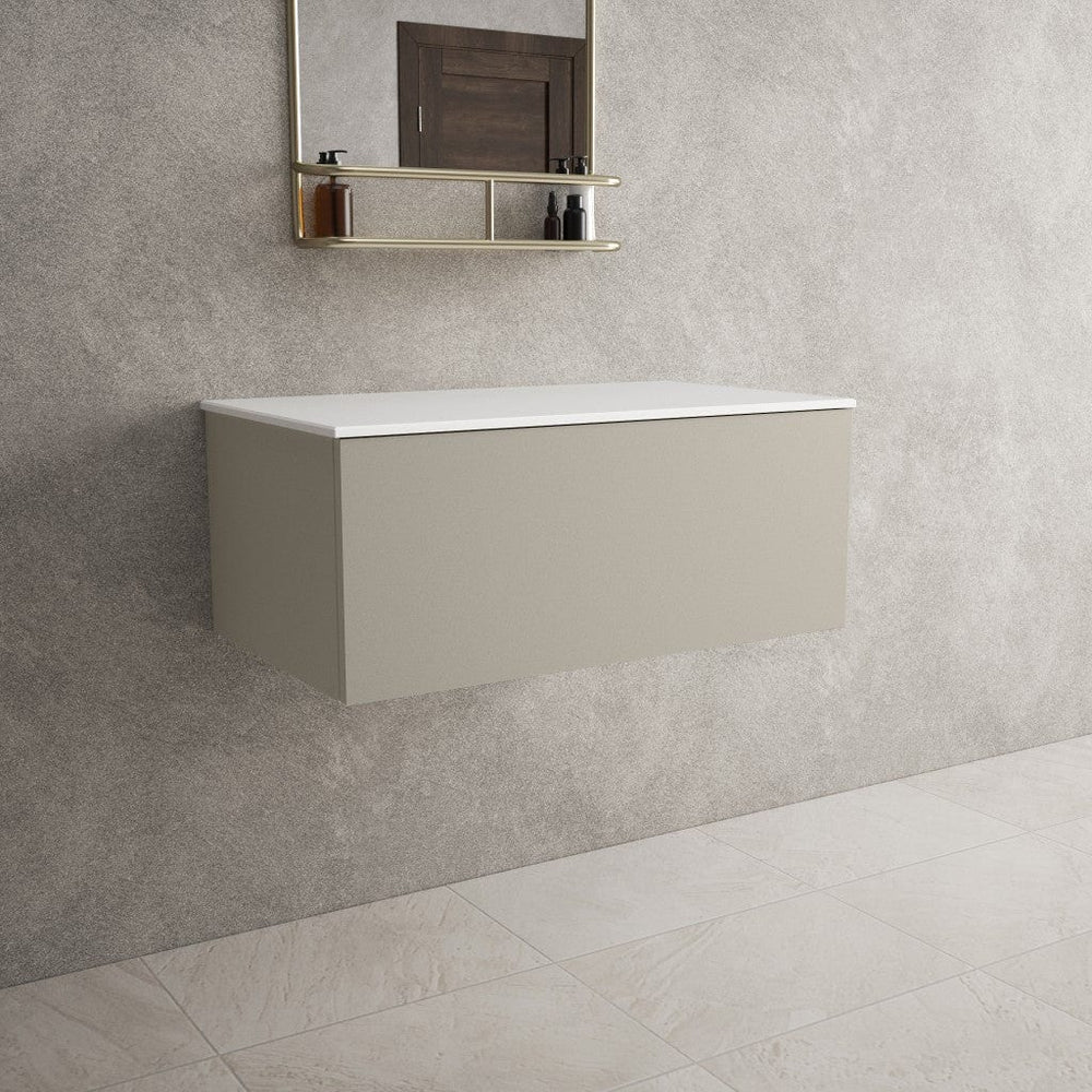 Raffinata Single Drawer Countertop Vanity Unit - Matt Stone 800mm