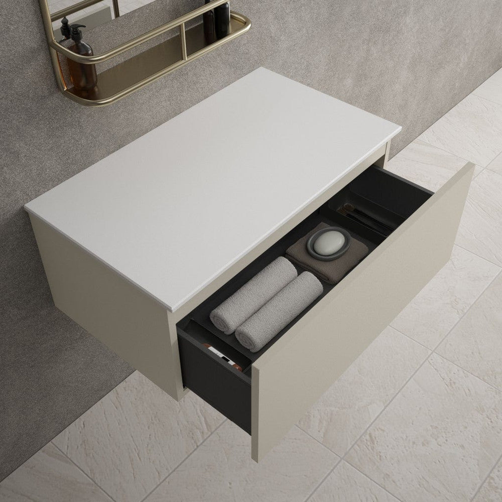 Raffinata Single Drawer Countertop Vanity Unit - Matt Stone 800mm