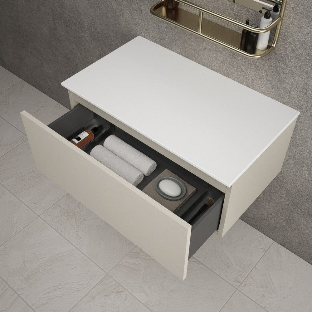 Raffinata Single Drawer Countertop Vanity Unit - Matt Stone 800mm