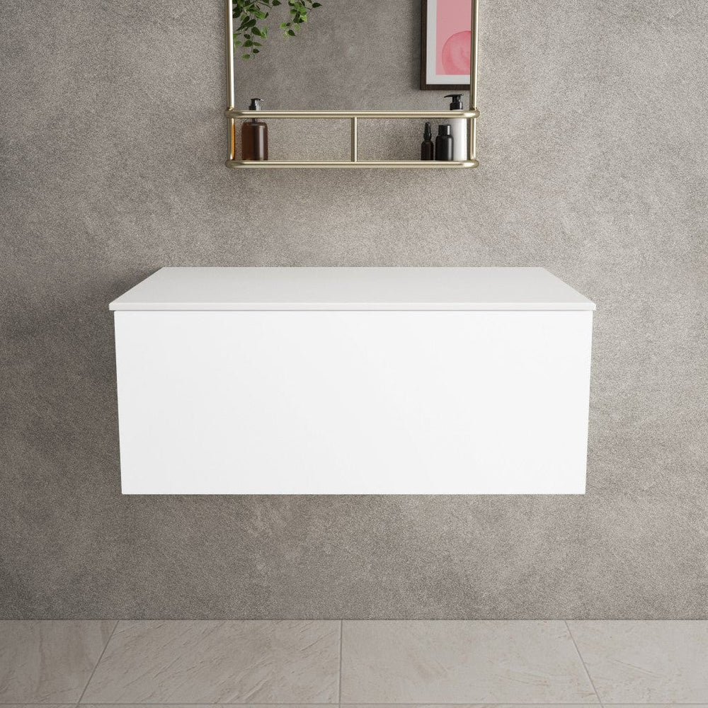 Raffinata Single Drawer Countertop Vanity Unit - Matt White 800mm