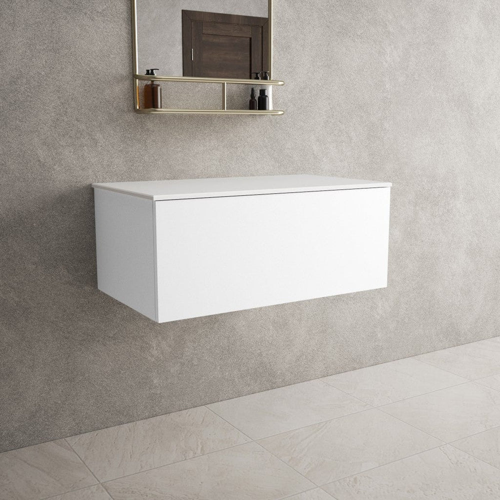 Raffinata Single Drawer Countertop Vanity Unit - Matt White 800mm