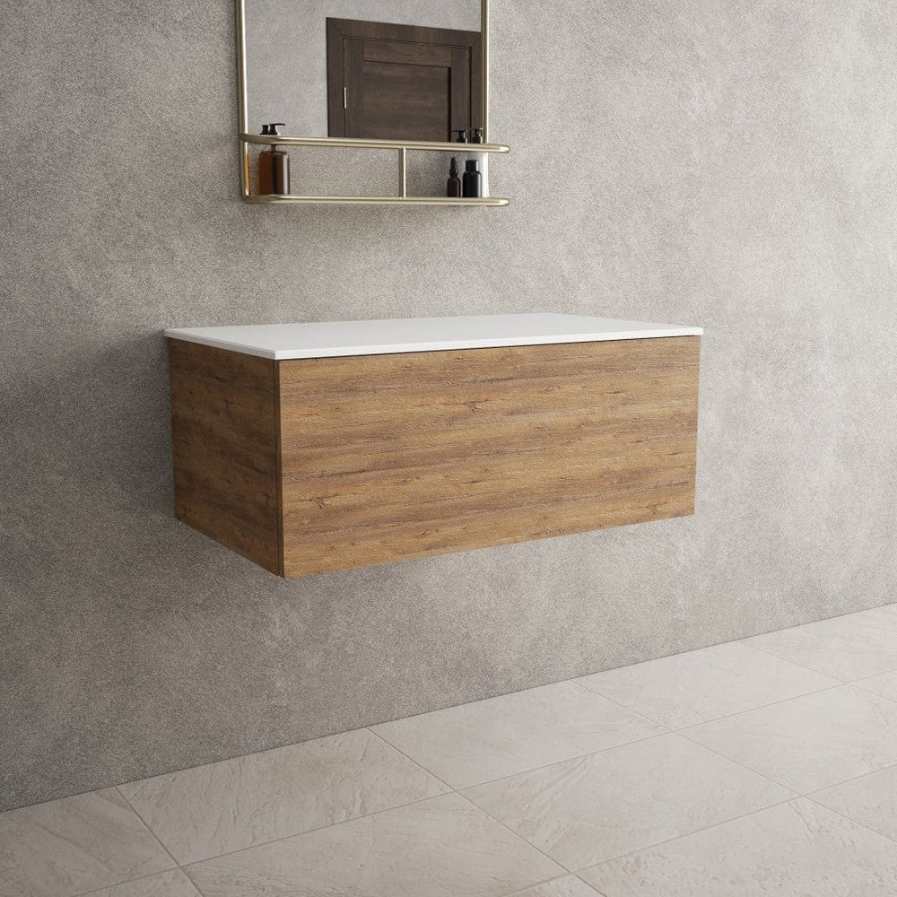 Raffinata Single Drawer Countertop Vanity Unit - Oak 800mm