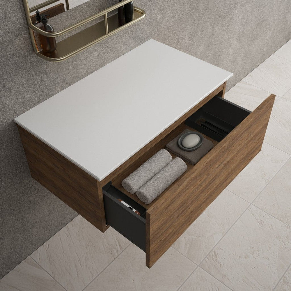 Raffinata Single Drawer Countertop Vanity Unit - Oak 800mm