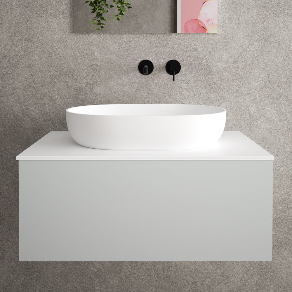 Raffinata Single Drawer Countertop Vanity Unit - Matt Dove 800mm