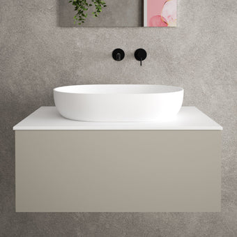 Raffinata Single Drawer Countertop Vanity Unit - Matt Stone 800mm