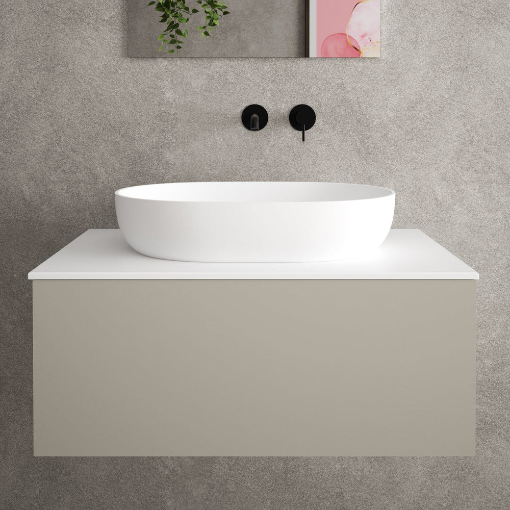 Raffinata Single Drawer Countertop Vanity Unit - Matt Stone 800mm