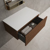 Raffinata Single Drawer Countertop Vanity Unit - Walnut 800mm image