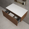 Raffinata Single Drawer Countertop Vanity Unit - Walnut 800mm image