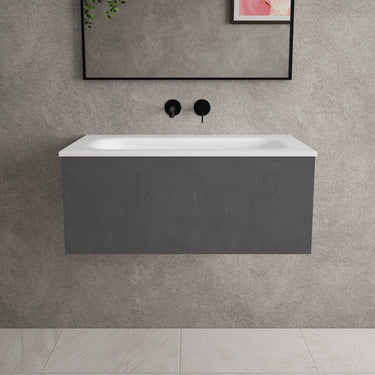 Raffinata One Drawer Vanity Unit With Beyondstone Basin - Dark Concrete 800mm