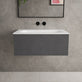 Raffinata One Drawer Vanity Unit With Beyondstone Basin - Dark Concrete 800mm image