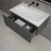 Raffinata One Drawer Vanity Unit With Beyondstone Basin - Dark Concrete 800mm image