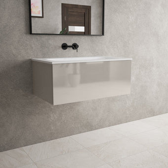 Raffinata One Drawer Vanity Unit With Beyondstone Basin - Gloss Cashmere 800mm