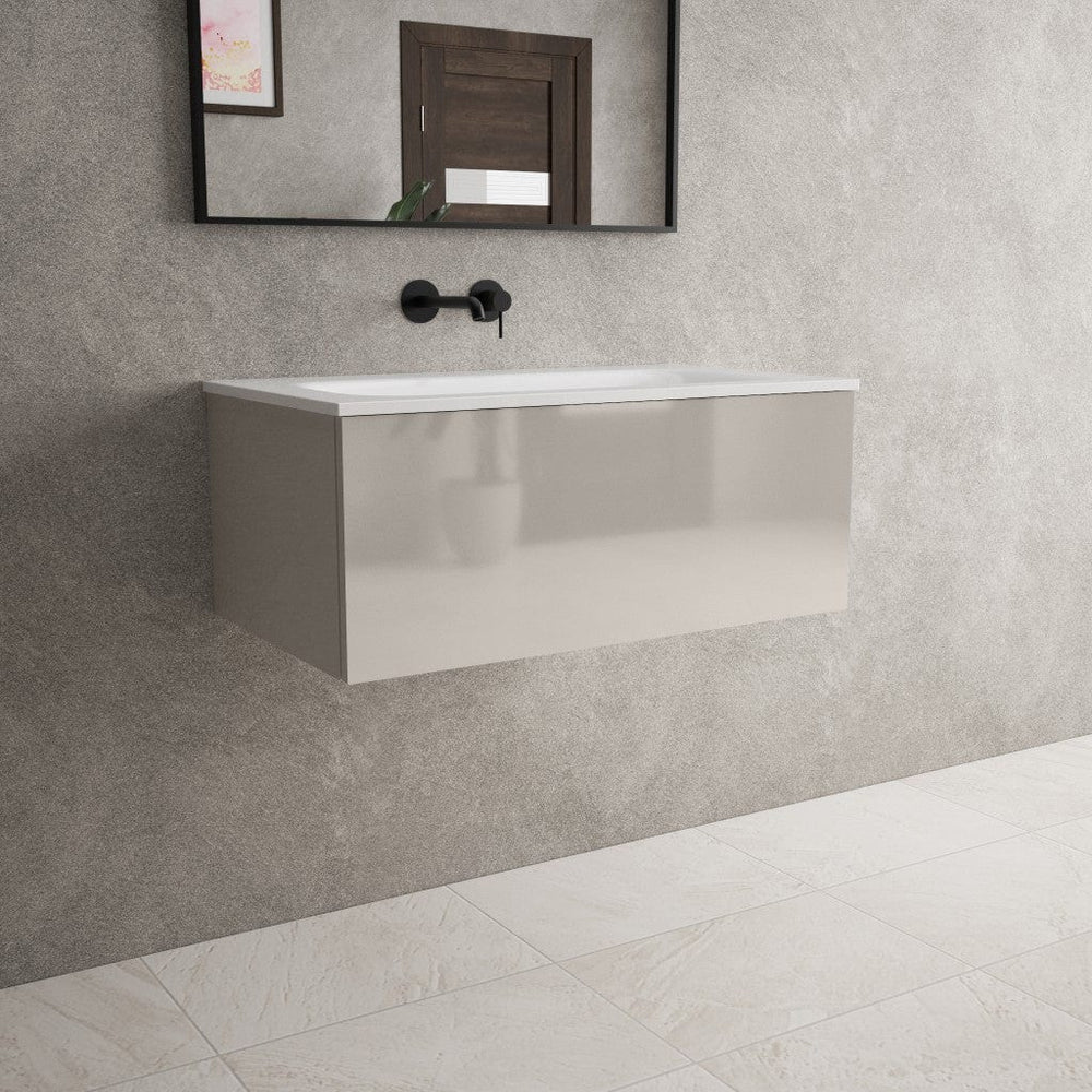 Raffinata One Drawer Vanity Unit With Beyondstone Basin - Gloss Cashmere 800mm