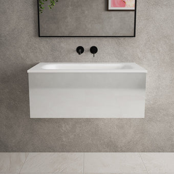 Raffinata One Drawer Vanity Unit With Beyondstone Basin - Gloss Dove 800mm