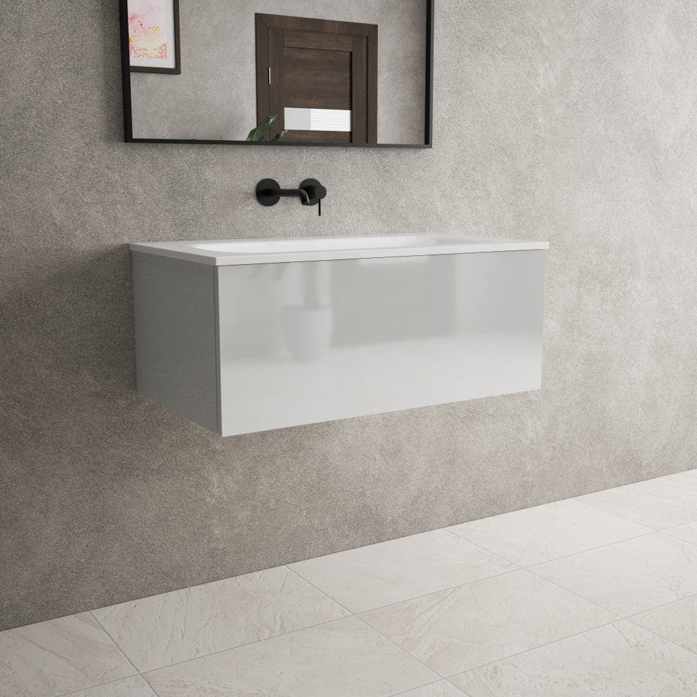 Raffinata One Drawer Vanity Unit With Beyondstone Basin - Gloss Dove 800mm