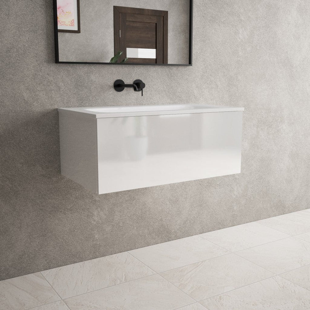 Raffinata One Drawer Vanity Unit With Beyondstone Basin - Gloss White 800mm