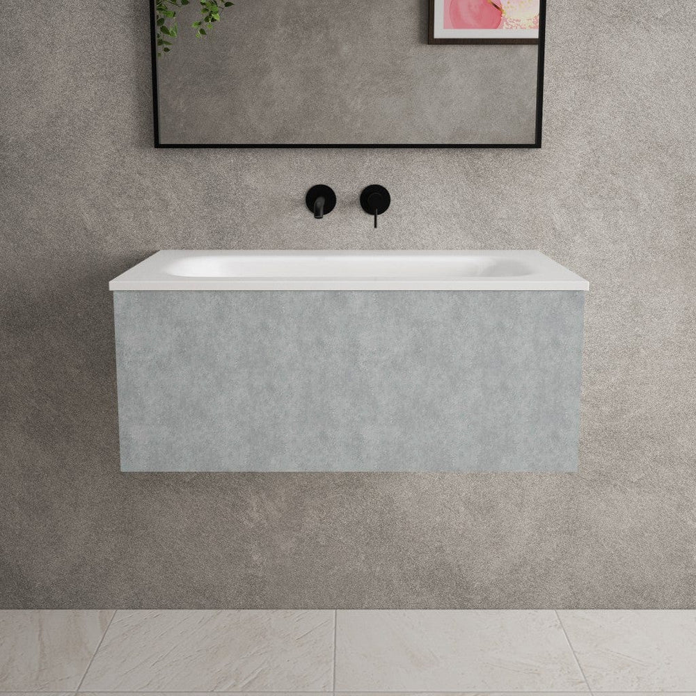 Raffinata One Drawer Vanity Unit With Beyondstone Basin - Light Concrete 800mm image