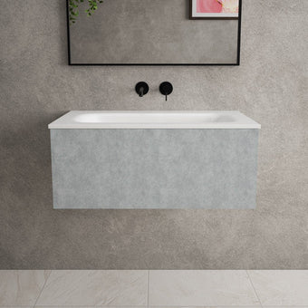 Raffinata One Drawer Vanity Unit With Beyondstone Basin - Light Concrete 800mm