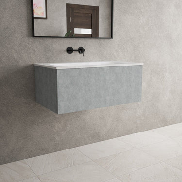 Raffinata One Drawer Vanity Unit With Beyondstone Basin - Light Concrete 800mm
