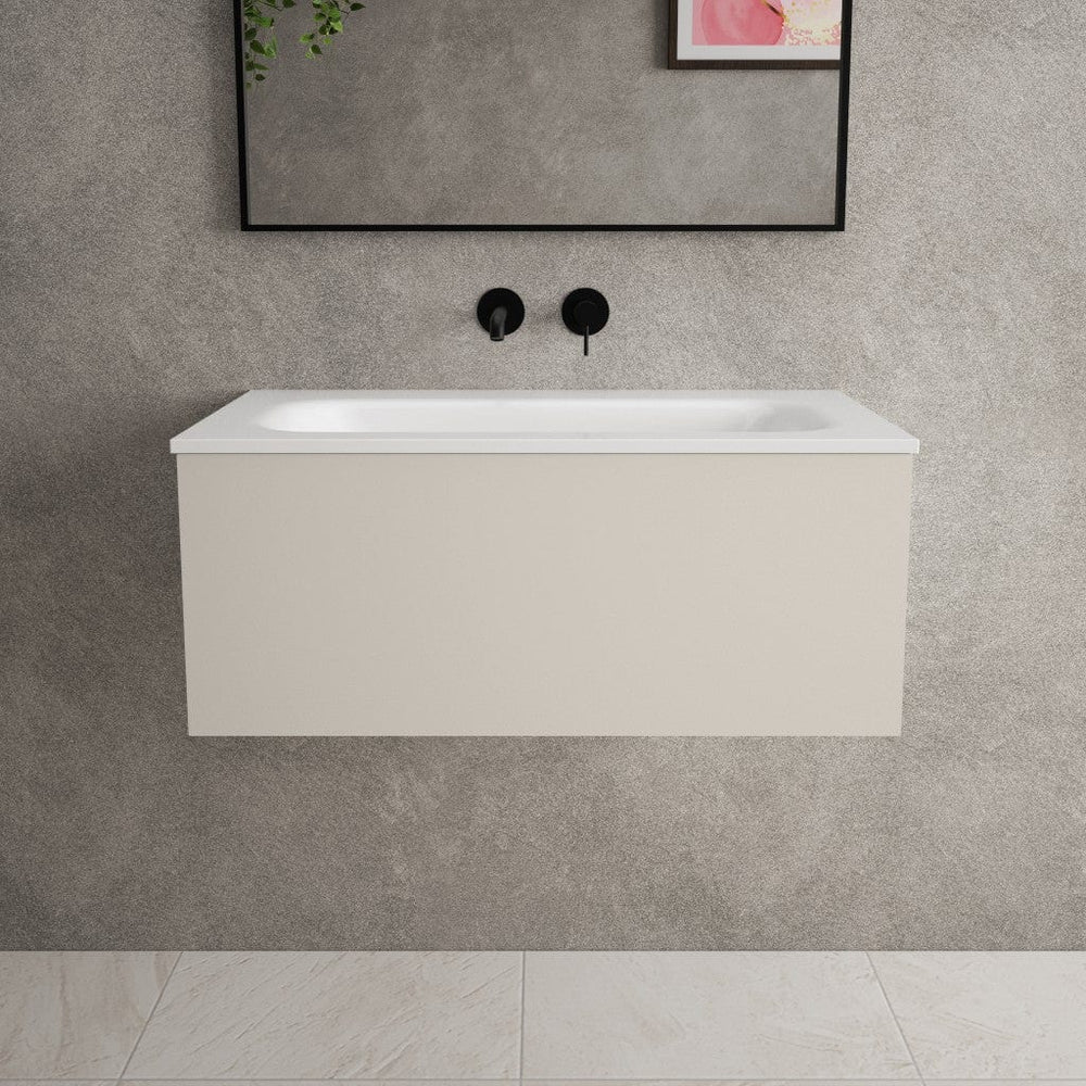 Raffinata One Drawer Vanity Unit With Beyondstone Basin - Matt Cashmere 800mm image