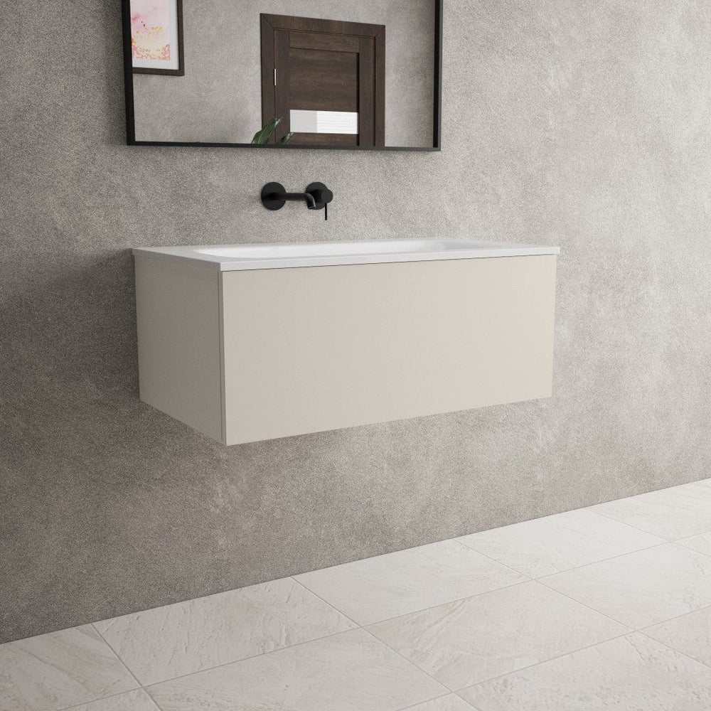 Raffinata One Drawer Vanity Unit With Beyondstone Basin - Matt Cashmere 800mm