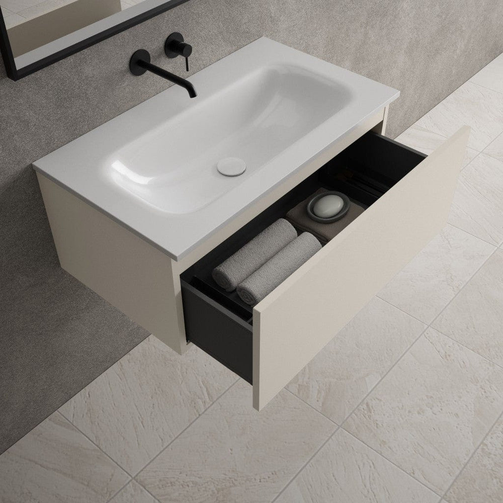 Raffinata One Drawer Vanity Unit With Beyondstone Basin - Matt Cashmere 800mm
