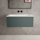 Raffinata One Drawer Vanity Unit With Beyondstone Basin - Matt Dark Green 800mm image
