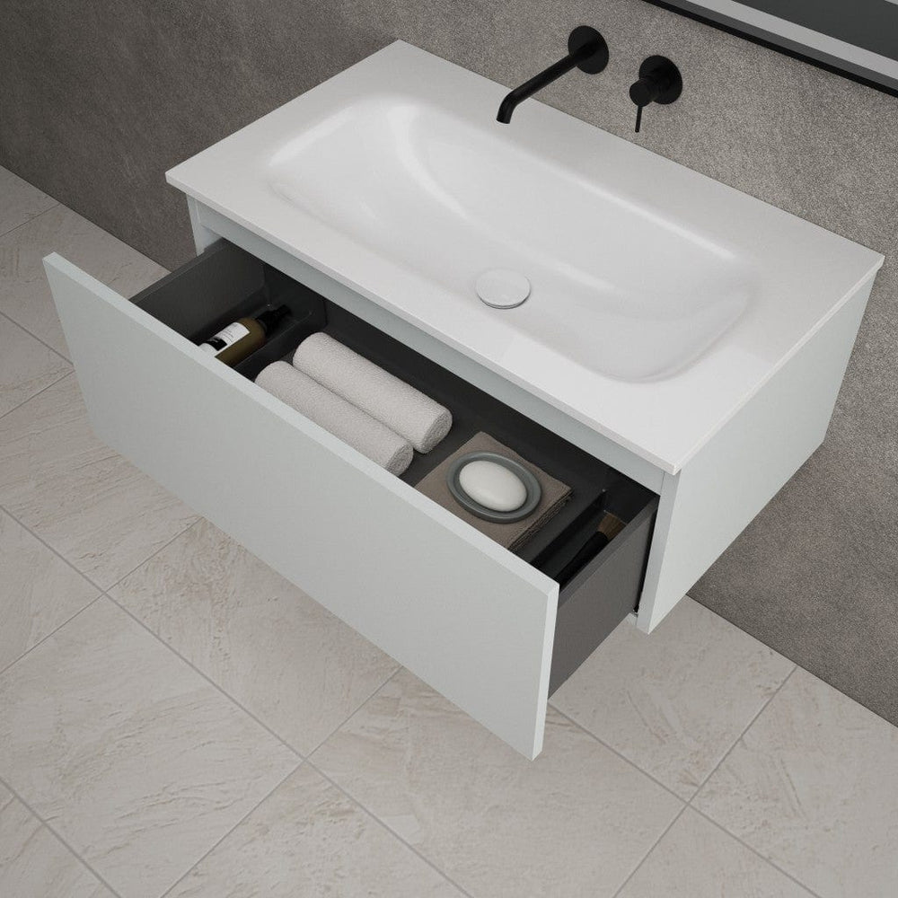 Raffinata One Drawer Vanity Unit With Beyondstone Basin - Matt Dove 800mm