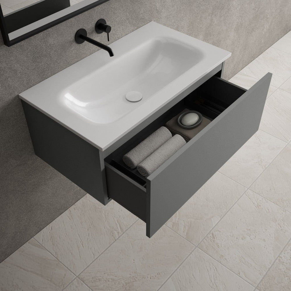 Raffinata One Drawer Vanity Unit With Beyondstone Basin - Matt Dust 800mm