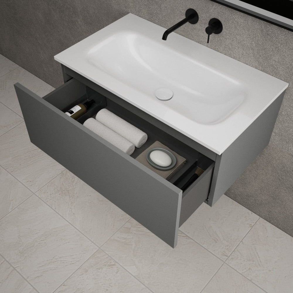 Raffinata One Drawer Vanity Unit With Beyondstone Basin - Matt Dust 800mm
