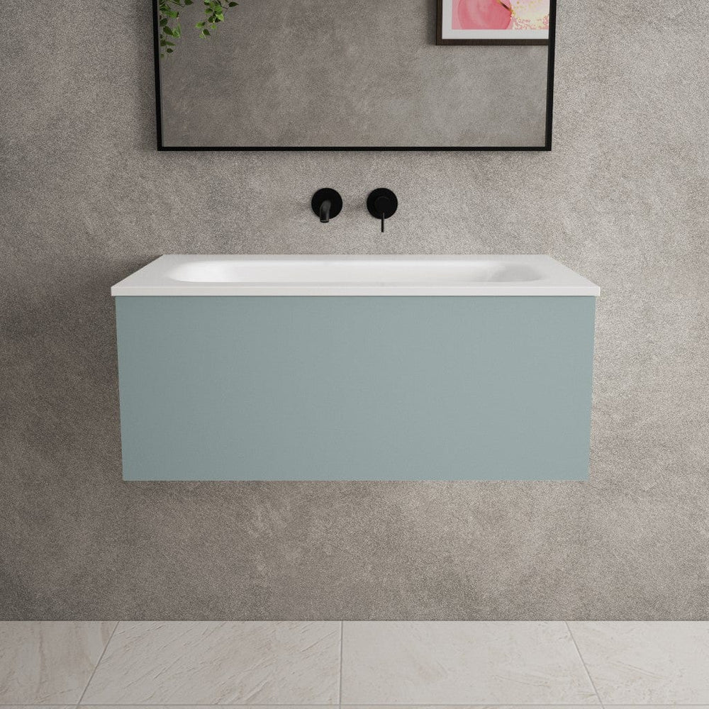 Raffinata One Drawer Vanity Unit With Beyondstone Basin - Matt Fjord 800mm