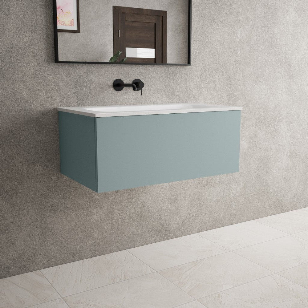 Raffinata One Drawer Vanity Unit With Beyondstone Basin - Matt Fjord 800mm