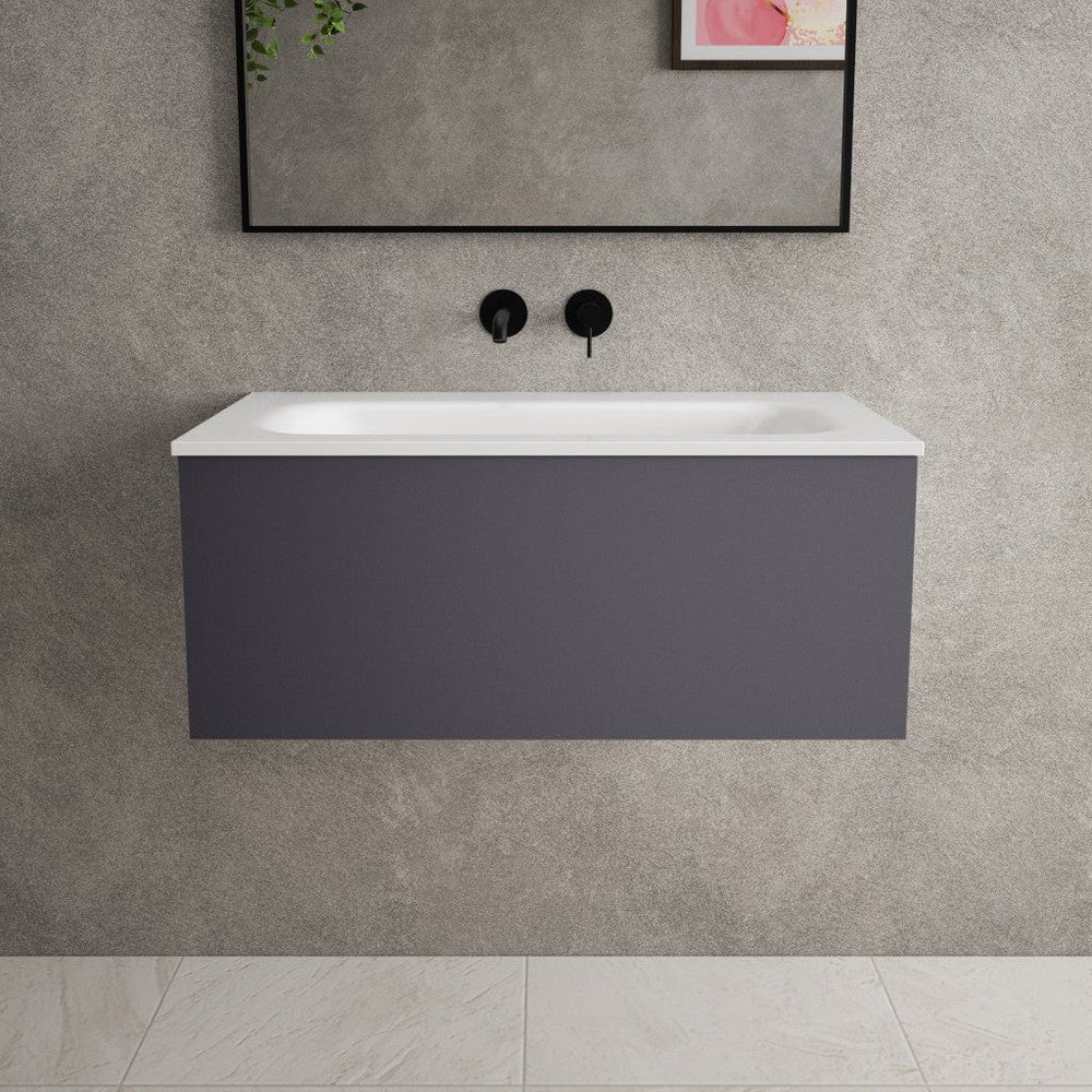 Raffinata One Drawer Vanity Unit With Beyondstone Basin - Matt Graphite 800mm image