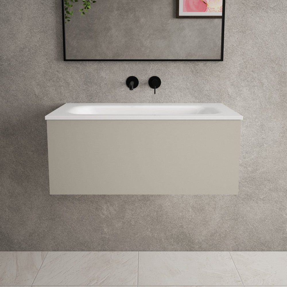 Raffinata One Drawer Vanity Unit With Beyondstone Basin - Matt Stone 800mm