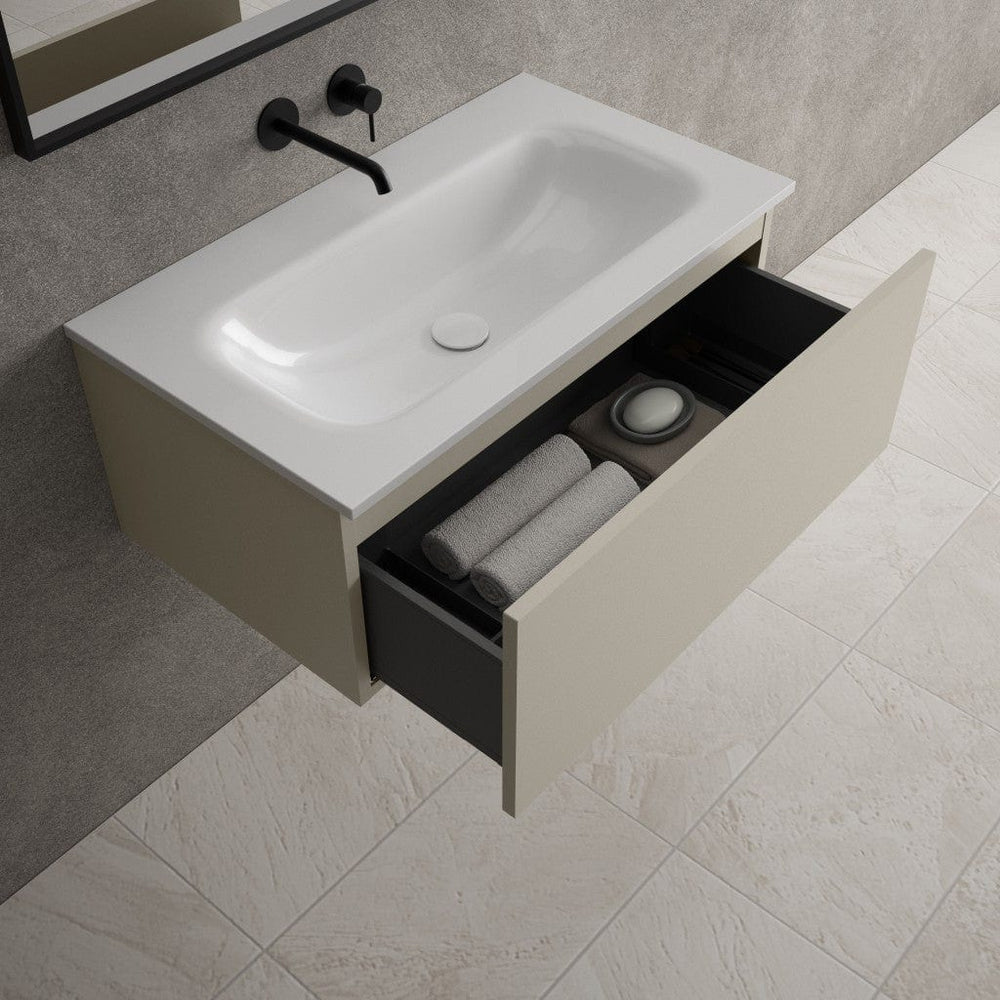 Raffinata One Drawer Vanity Unit With Beyondstone Basin - Matt Stone 800mm