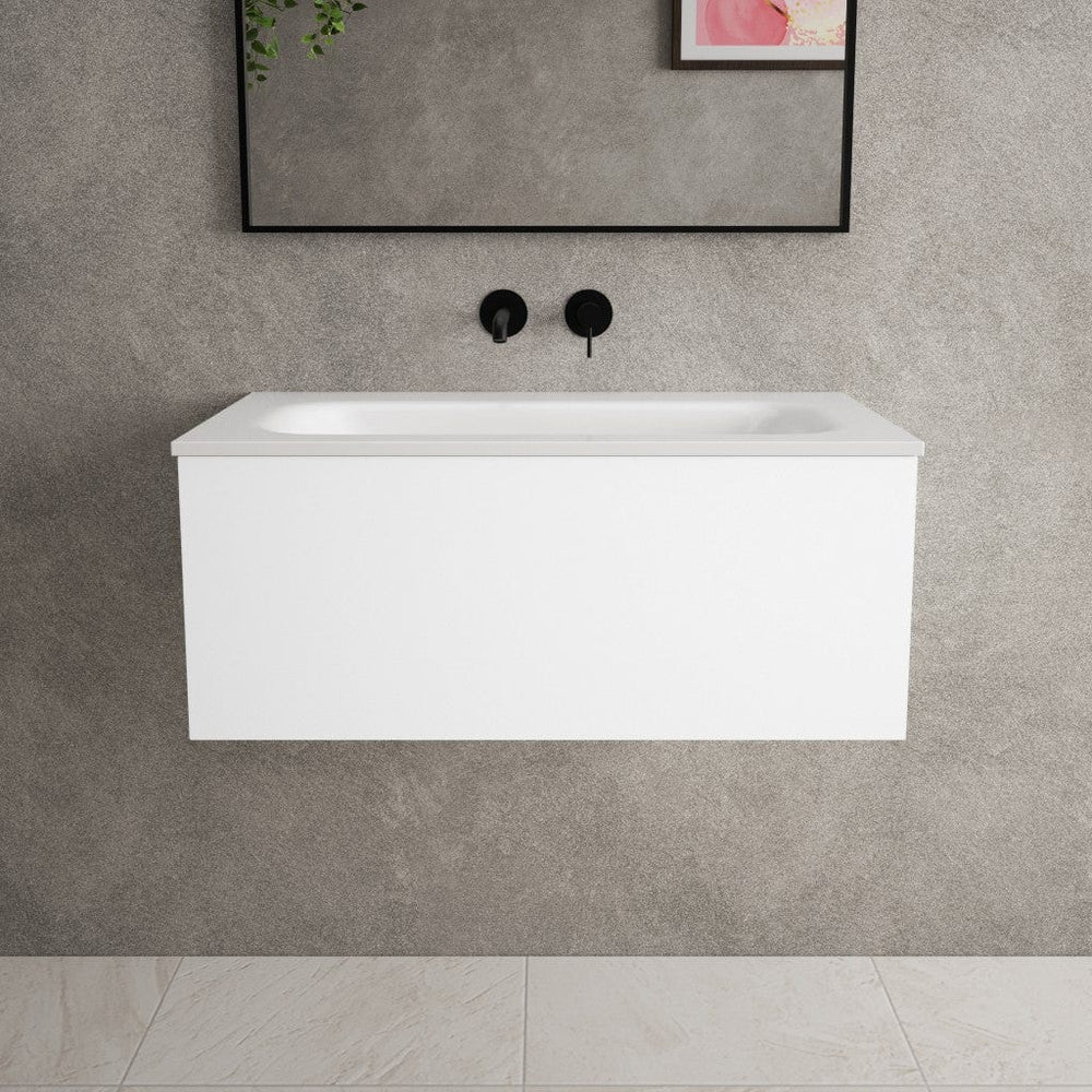 Raffinata One Drawer Vanity Unit With Beyondstone Basin - Matt White 800mm
