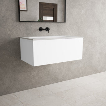 Raffinata One Drawer Vanity Unit With Beyondstone Basin - Matt White 800mm