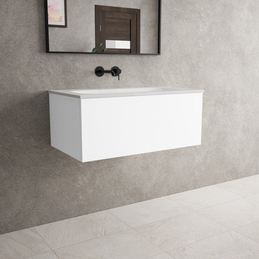 Raffinata One Drawer Vanity Unit With Beyondstone Basin - Matt White 800mm