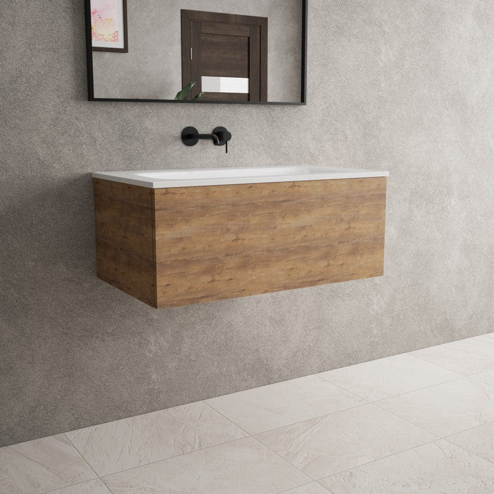 Raffinata One Drawer Vanity Unit With Beyondstone Basin - Oak 800mm