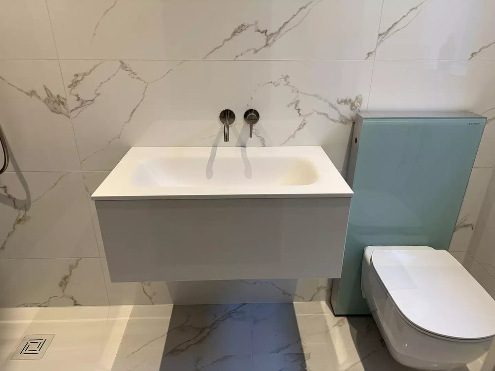 Raffinata One Drawer Vanity Unit With Beyondstone Basin - Gloss White 800mm