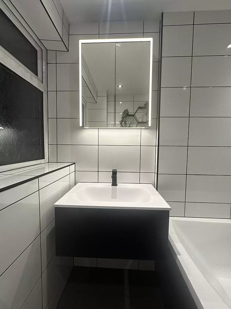 Raffinata One Drawer Vanity Unit With Beyondstone Basin - Matt Black 700mm