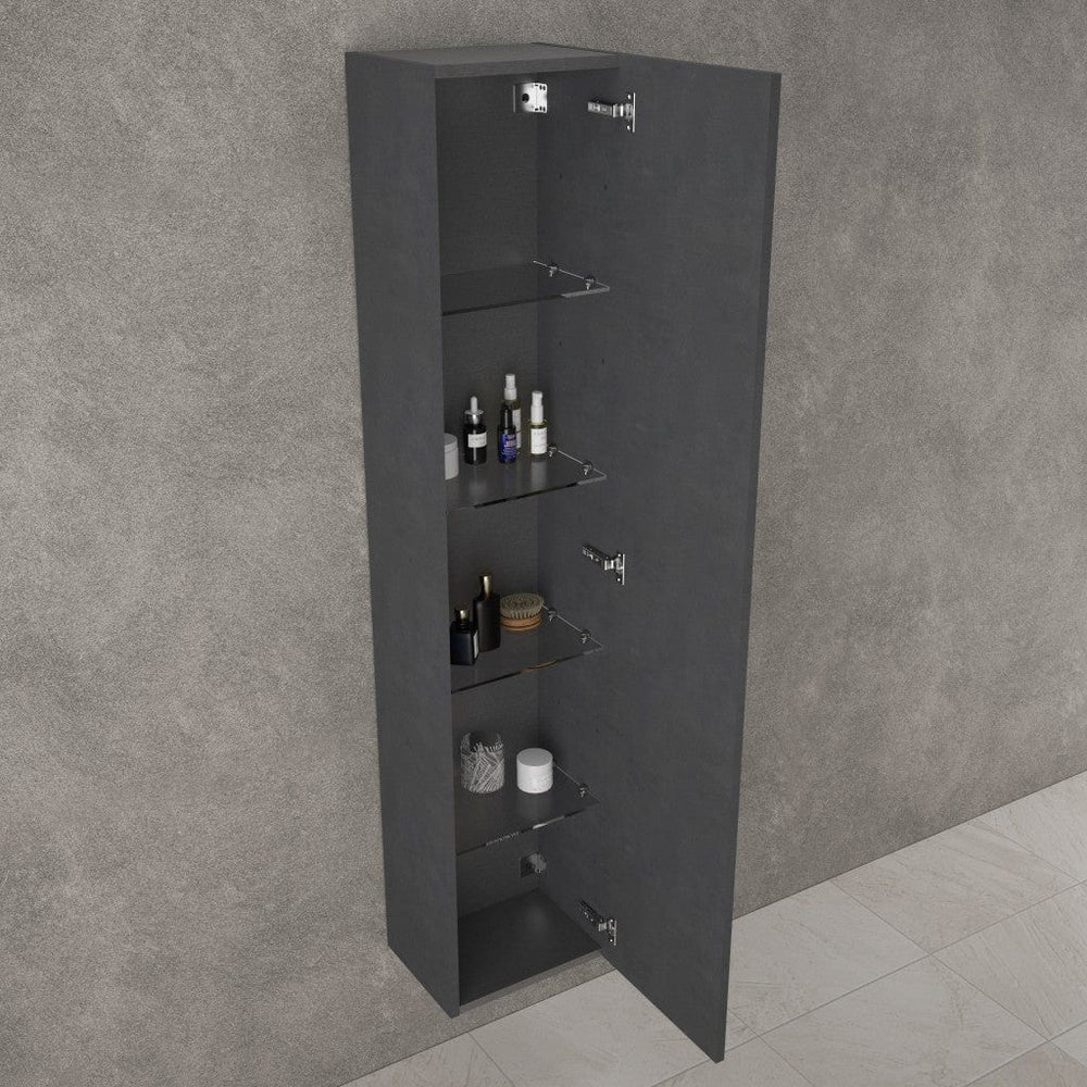 Raffinata Tall Wall Cabinet - Dark Concrete 350mm x 1650mm