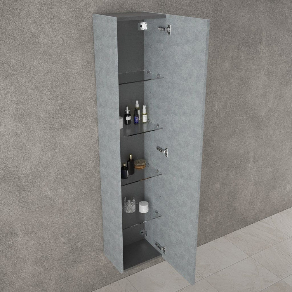 Raffinata Tall Wall Cabinet - Light Concrete 350mm x 1650mm