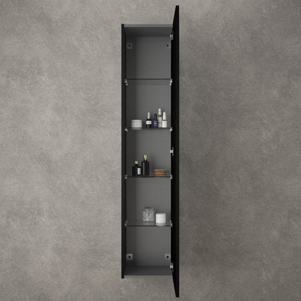 Raffinata Tall Wall Cabinet - Matt Black 350mm x 1650mm