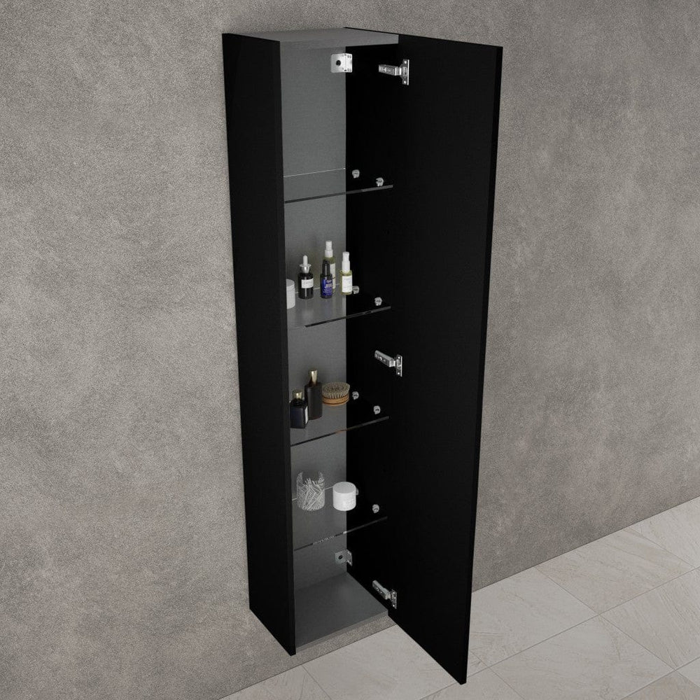 Raffinata Tall Wall Cabinet - Matt Black 350mm x 1650mm