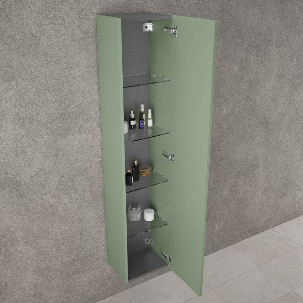 Raffinata Tall Wall Cabinet - Matt Light Green 350mm x 1650mm