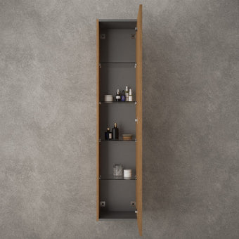 Raffinata Tall Wall Cabinet - Walnut 350mm x 1650mm