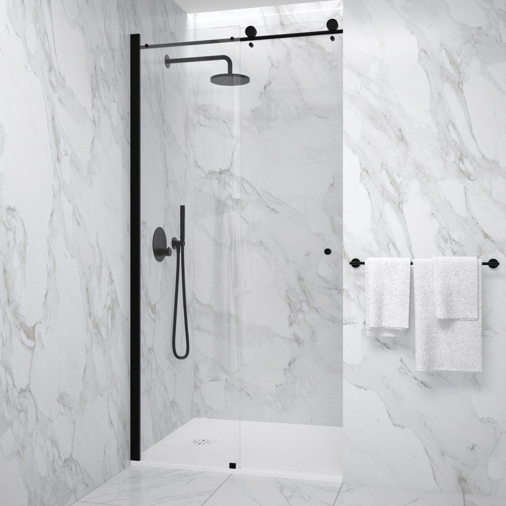 Sliding Shower Door - 1000mm Matt Black